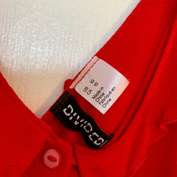 H&M DIVIDED Red Ruffle Jumpsuit - Picture 5 of 7